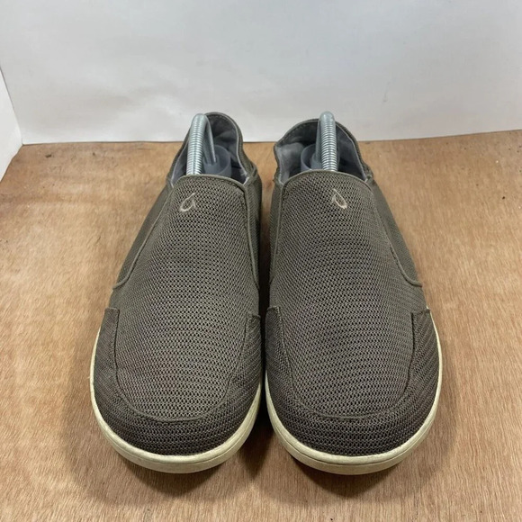 OluKai Nohea Mesh Mens Size 9.5 Olive Green Slip On Walking Beach Loafers Shoes